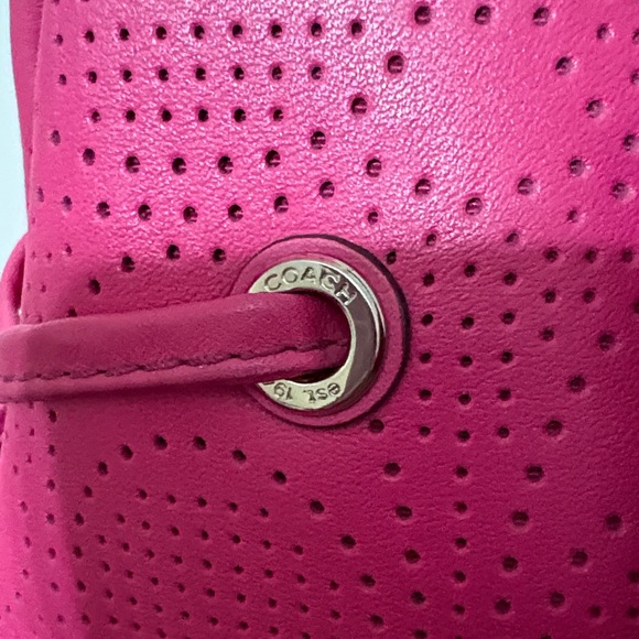 COACH Perforated Leather Drawstring Tote - Hot Pink | 2013 - Picture 2 of 13